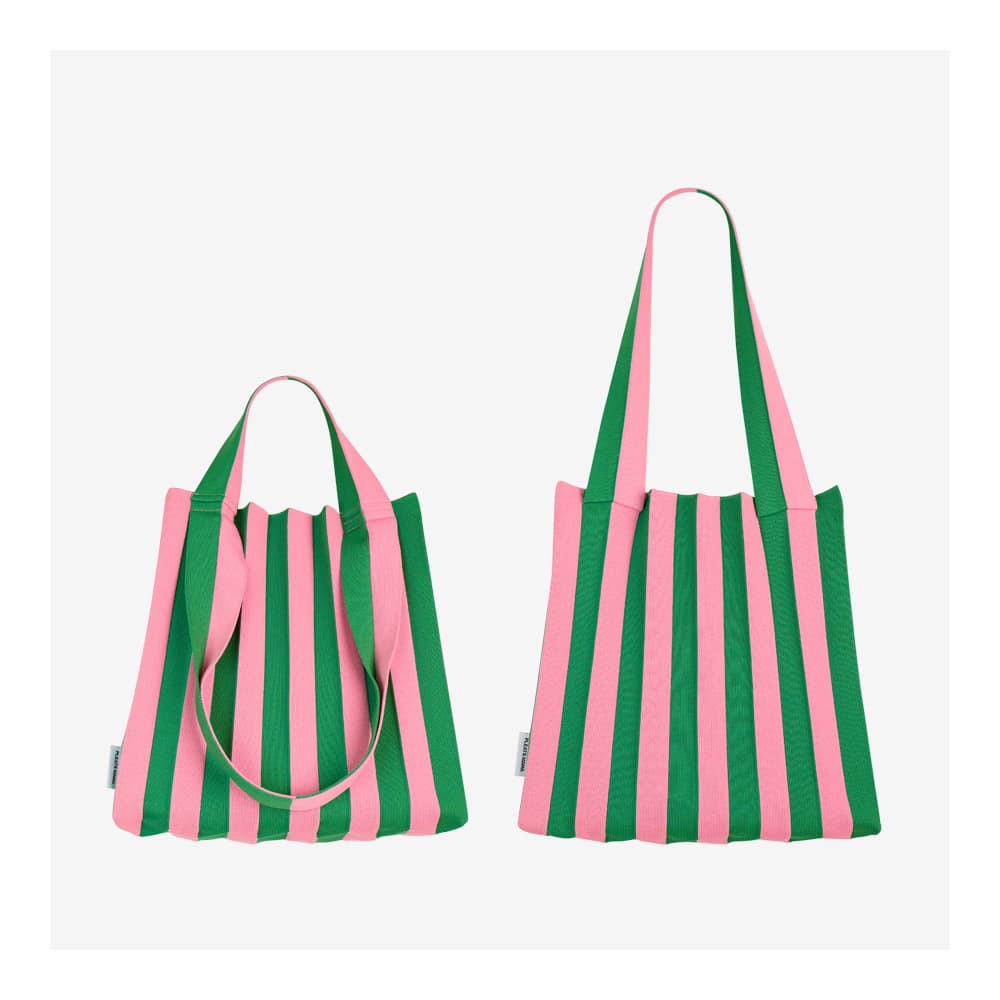 2Way Shopper Bag Pink Green(free pin badge) : PLEATSMAMA